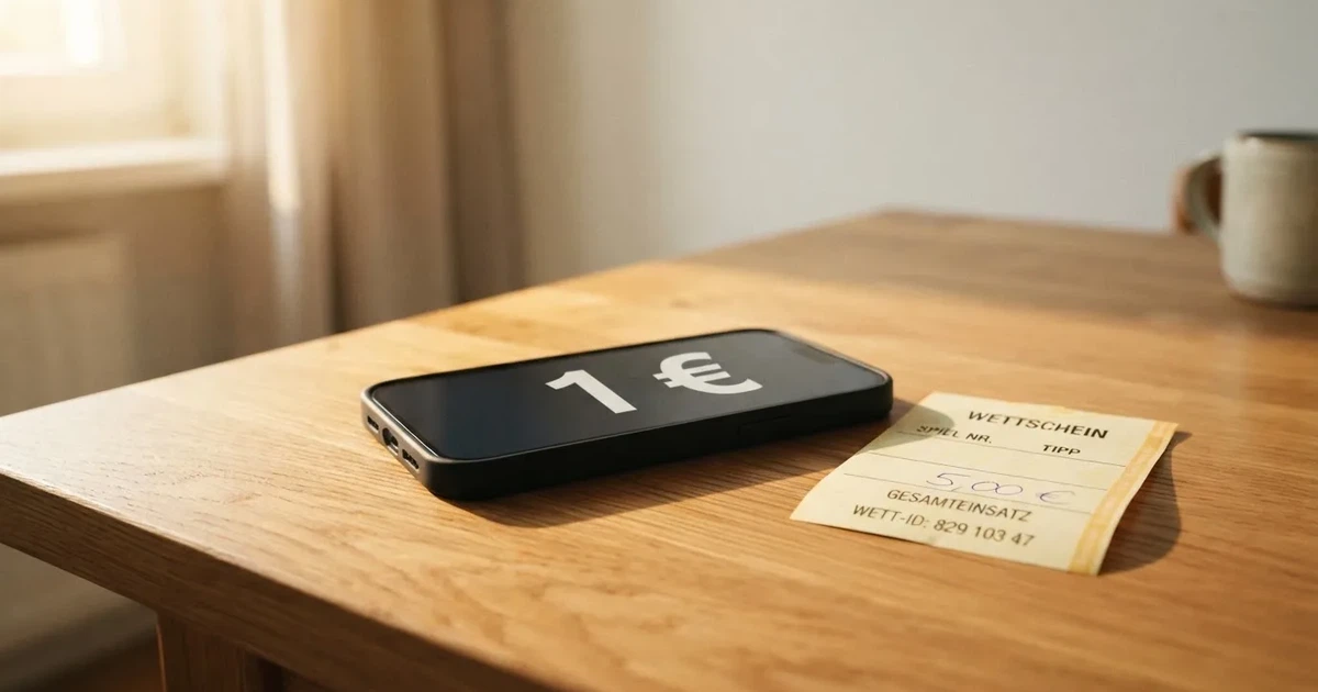 Ein Smartphone liegt mit dem Display nach unten auf einem Holztisch, daneben ein paar Euro-Münzen und eine unbeschriftete Plastikkarte im Morgenlicht.